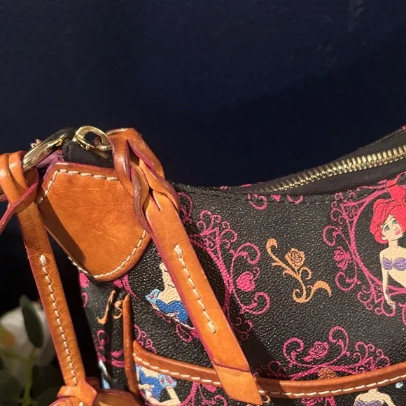 Dooney & Bourke Black and Brown Princess Shoulder Bag - Picture 7 of 11